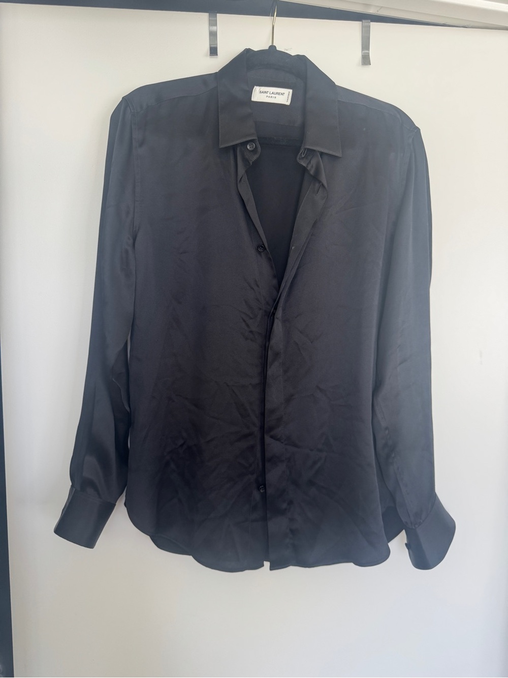 SAINT LAURENT 100% silk button down shirt